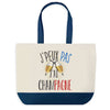 Sac de shopping bleu J'peux pas Champagne