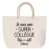Sac Fête des Mères Mamie Famille Idée Cadeau anniversaire Noël Travail Boulot Métier Départ Retraite Collègue Femme cabas shopping plage