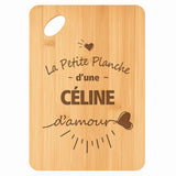Planche bambou gravée personnalisée femme idée cadeau Fête des Mères apéro 30×20 prénom cuisine plateau fromage anniversaire noel maman mamie