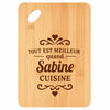 Planche bambou gravée personnalisée femme idée cadeau Fête des Mères apéro 30×20 prénom cuisine plateau fromage anniversaire noel maman mamie