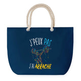 Sac de plage Bleu anse corde J'peux Pas Arraché Haltérophilie