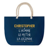 Sac de plage Bleu anse corde Christopher Mythe Légende -jaune