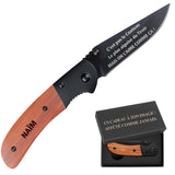 cadeau homme personnalisé idée papa fête des pères noël mari saint valentin élégant pratique gravé inox bois acier durable pliant de poche utile aventurier randonneur bricoleur chic original compagnon plein air robuste cadeau unique