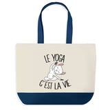 Sac de shopping bleu Yoga c'est la Vie