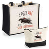 Cabas homme ou femme sac plage ou shopping tote bag pochette trousse Idée cadeau original pour anniversaire Noël travail départ retraite collègue famille fete des mères fetes des pères papa maman mamie papi
