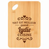 Planche bambou gravée personnalisée femme idée cadeau Fête des Mères apéro 30×20 prénom cuisine plateau fromage anniversaire noel maman mamie