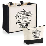 Cabas femme sac plage ou shopping tote bag pochette trousse Idée cadeau original pour anniversaire Noël travail départ retraite collègue famille fete des mères maman mamie