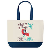 Sac de shopping bleu J'peux pas Maman