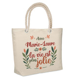 Sac Fête des Mères Mamie Famille Idée Cadeau anniversaire Noël Travail Boulot Métier Départ Retraite Collègue Femme cabas shopping plage