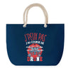 Sac de plage Bleu anse corde J'peux Pas Course de Drone
