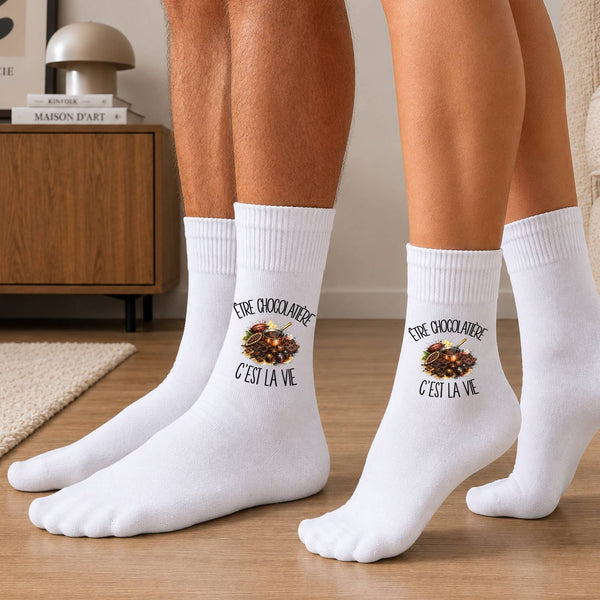 Chaussettes Homme Femme Être chocolatière c'est la vie