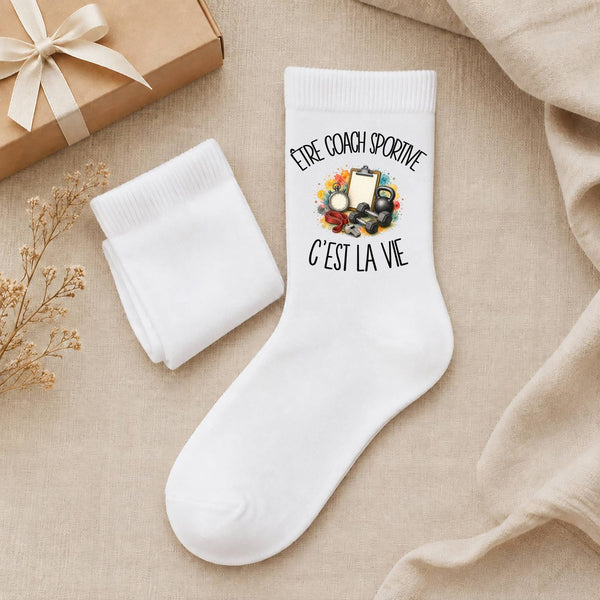 Chaussettes Homme Femme Être coach sportive c'est la vie