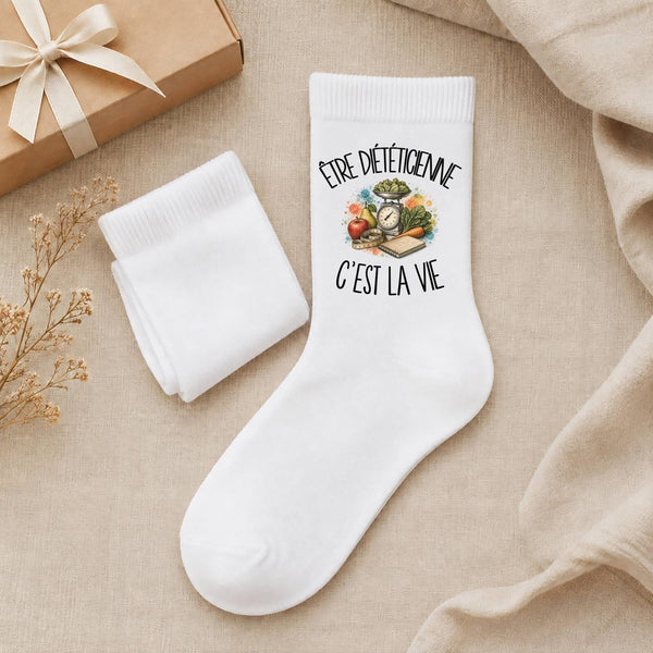 Chaussettes Homme Femme Être diététicienne c'est la vie