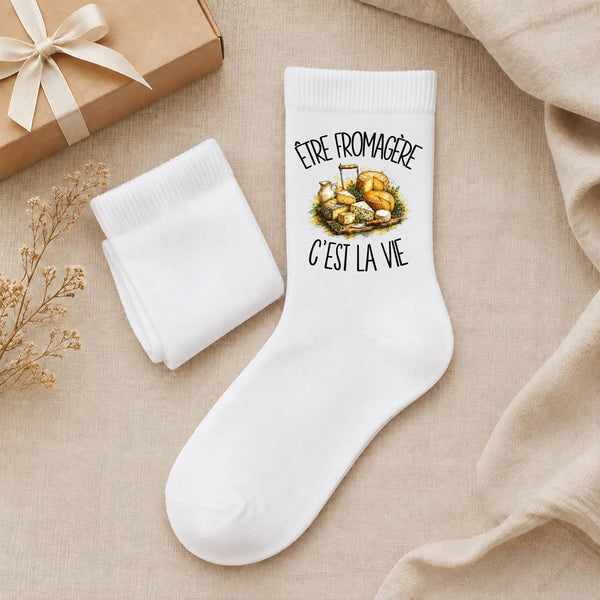 Chaussettes Homme Femme Être fromagère c'est la vie