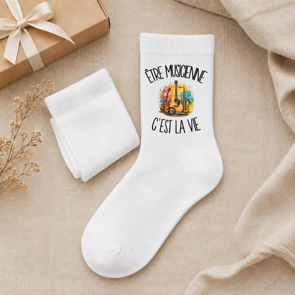 Chaussettes Homme Femme Être musicienne c'est la vie