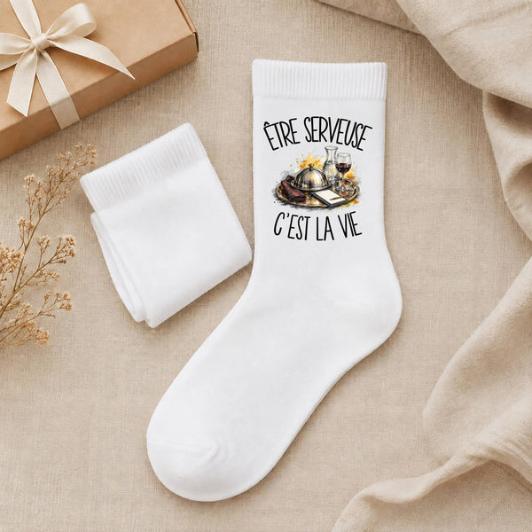 Chaussettes Homme Femme Être serveuse c'est la vie