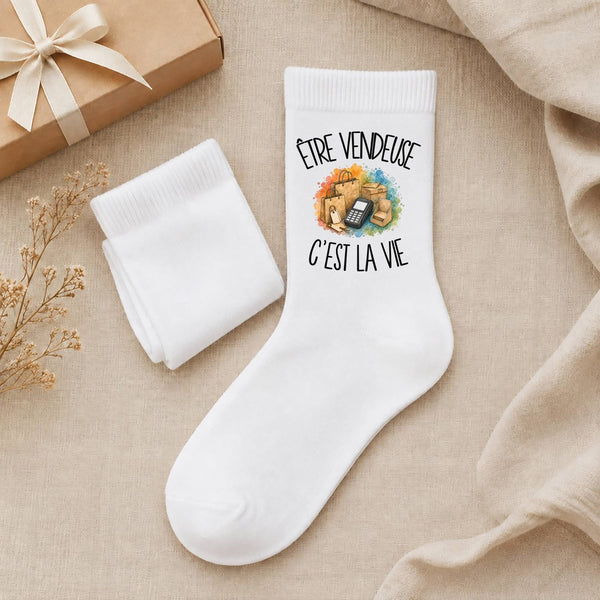 Chaussettes Homme Femme Être vendeuse c'est la vie