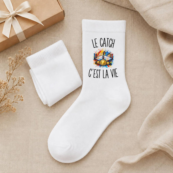 Chaussettes Homme Femme Le Catch c’est la vie