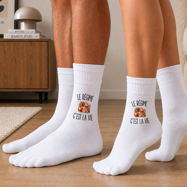 Chaussettes Homme Femme Le Régime c’est la vie