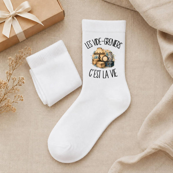 Chaussettes Homme Femme Les vide-greniers c'est la vie