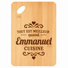 Planche bambou gravée personnalisée homme idée cadeau Fête des Pères apéro 30×20 prénom cuisine plateau fromage anniversaire noel papa papi 