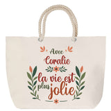 Sac Fête des Mères Mamie Famille Idée Cadeau anniversaire Noël Travail Boulot Métier Départ Retraite Collègue Femme cabas shopping plage