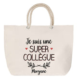 Sac Fête des Mères Mamie Famille Idée Cadeau anniversaire Noël Travail Boulot Métier Départ Retraite Collègue Femme cabas shopping plage