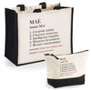 Cabas femme sac plage ou shopping tote bag pochette trousse Idée cadeau original pour anniversaire Noël travail départ retraite collègue famille fete des mères maman mamie