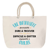 Sac Fête des Mères Mamie Famille Idée Cadeau anniversaire Noël Travail Boulot Métier Départ Retraite Collègue Femme cabas shopping plage