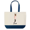 Sac de shopping bleu Judith Lettre Fleur