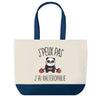 Sac de shopping bleu J'peux pas Haltérophilie Panda