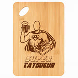 Planche bambou gravée personnalisée homme idée cadeau Fête des Pères apéro 30×20 prénom cuisine plateau fromage anniversaire noel papa papi 