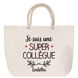 Sac Fête des Mères Mamie Famille Idée Cadeau anniversaire Noël Travail Boulot Métier Départ Retraite Collègue Femme cabas shopping plage
