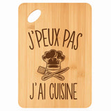 Planche bambou gravée personnalisée femme homme idée cadeau Fête des Mères Fête des Pères apéro papa maman prénom cuisine plateau fromage