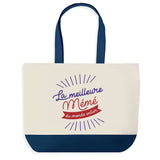 Sac de shopping bleu Mémé Meilleure du Monde