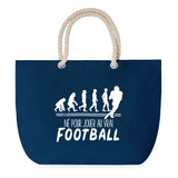 Sac de plage Bleu anse corde Né pour Football US