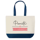 Sac de shopping bleu Pianiste en Vacances