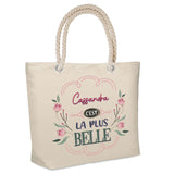 Sac Fête des Mères Mamie Famille Idée Cadeau anniversaire Noël Travail Boulot Métier Départ Retraite Collègue Femme cabas shopping plage
