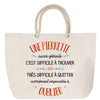 Sac Fête des Mères Mamie Famille Idée Cadeau anniversaire Noël Travail Boulot Métier Départ Retraite Collègue Femme cabas shopping plage