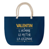 Sac de plage Bleu anse corde Valentin Mythe Légende -jaune