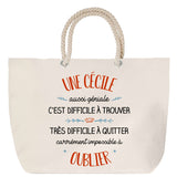 Sac Fête des Mères Mamie Famille Idée Cadeau anniversaire Noël Travail Boulot Métier Départ Retraite Collègue Femme cabas shopping plage