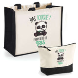 Cabas femme sac plage ou shopping tote bag pochette trousse Idée cadeau original pour anniversaire Noël travail départ retraite collègue famille fete des mères maman mamie