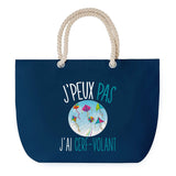 Sac de plage Bleu anse corde J'peux Pas Cerf Volant