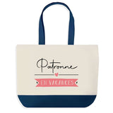 Sac de shopping bleu Patronne en Vacances