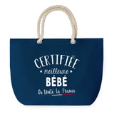 Sac de Plage Bleu avec Anse Corde Certifiée meilleure Bébé