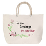 Sac Fête des Mères Mamie Famille Idée Cadeau anniversaire Noël Travail Boulot Métier Départ Retraite Collègue Femme cabas shopping plage