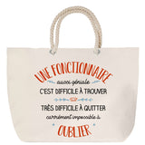 Sac Fête des Mères Mamie Famille Idée Cadeau anniversaire Noël Travail Boulot Métier Départ Retraite Collègue Femme cabas shopping plage