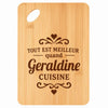 Planche bambou gravée personnalisée femme idée cadeau Fête des Mères apéro 30×20 prénom cuisine plateau fromage anniversaire noel maman mamie