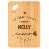 Planche bambou gravée personnalisée femme idée cadeau Fête des Mères apéro 30×20 prénom cuisine plateau fromage anniversaire noel maman mamie