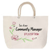 Sac Fête des Mères Mamie Famille Idée Cadeau anniversaire Noël Travail Boulot Métier Départ Retraite Collègue Femme cabas shopping plage